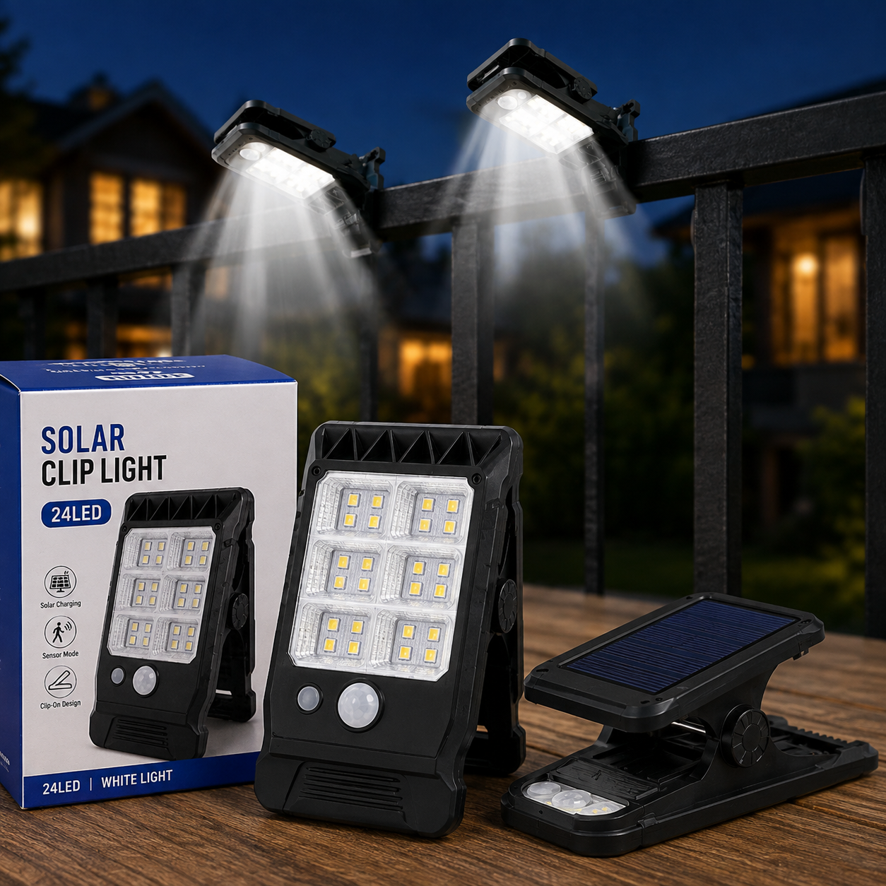 Solarna lampa na štipaljku 1+1 GRATIS