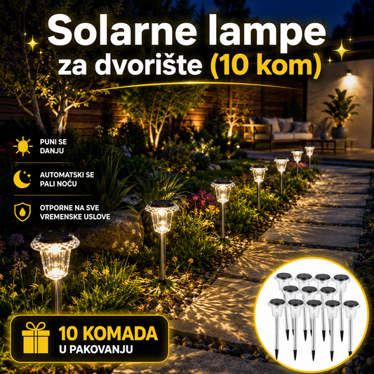 Set od 10 solarnih lampi za dvorište