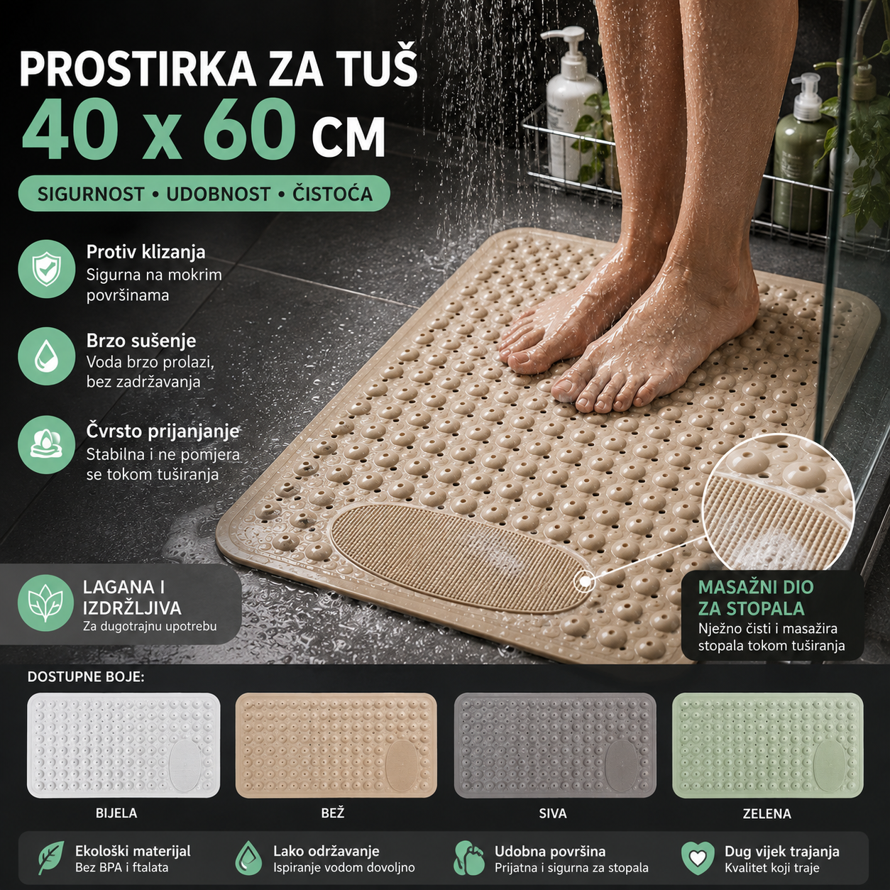 Prostika za tuš 1+1 GRATIS