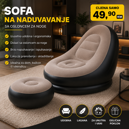 Sofa na naduvavanje iz 2 dijela