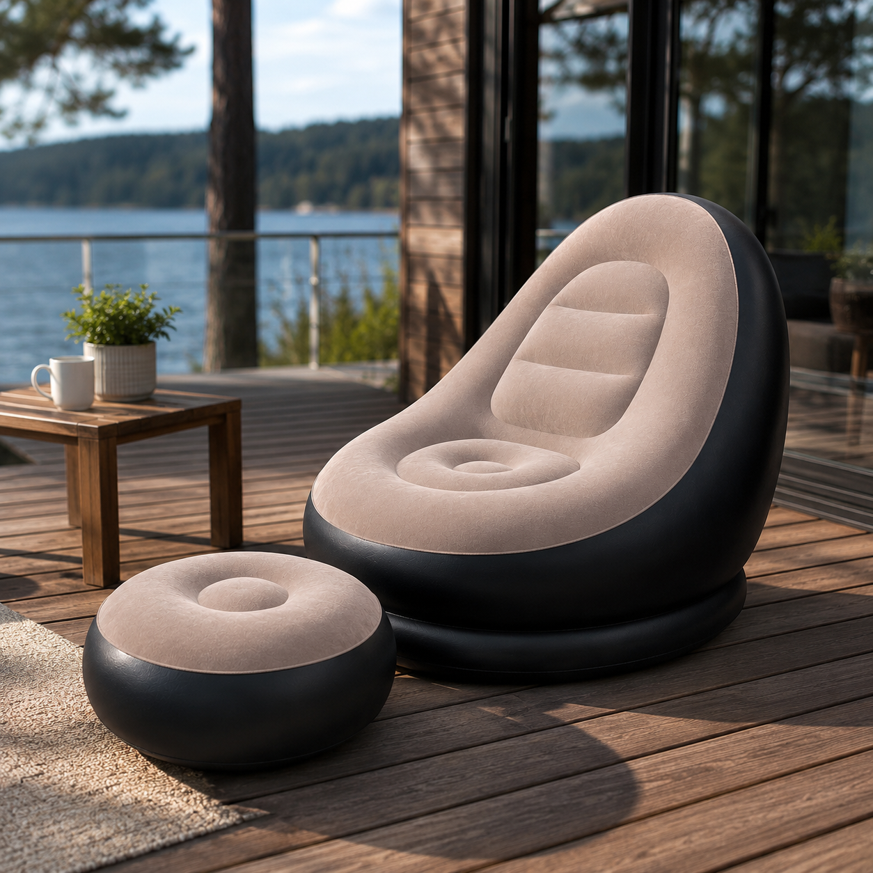 Sofa na naduvavanje iz 2 dijela