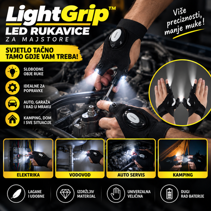 LightGrip™ – LED rukavice za majstore 1+1 GRATIS