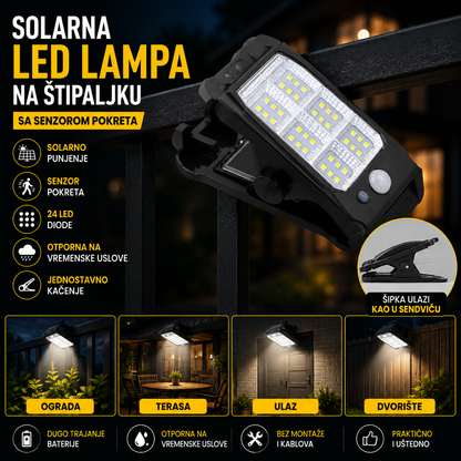Solarna lampa na štipaljku 1+1 GRATIS