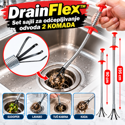 DrainFlex™ - Set sajli za odčepljivanje odvoda 2 KOMADA