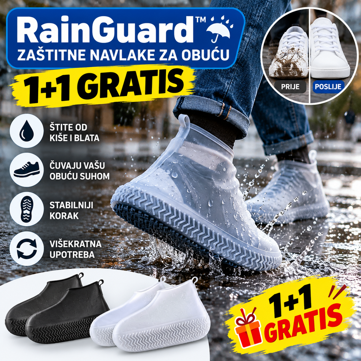 RainGuard™ – Zaštitne navlake za obuću 1+1 GRATIS