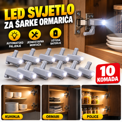 Automatsko LED svjetlo za šarke ormarića – 10 KOMADA