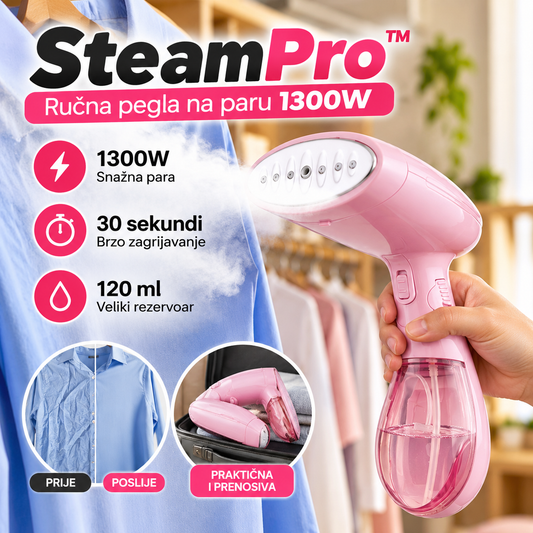 SteamPro™ – Ručna pegla na paru 1300W