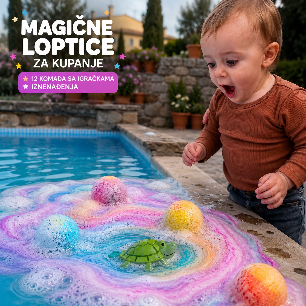 Magične šumeće loptice za kupanje s igračkom iznenađenja