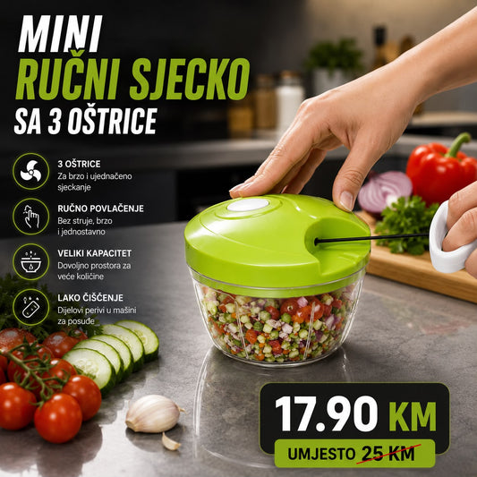 SmartChop - Mini Ručni Sjecko sa 3 Oštrice