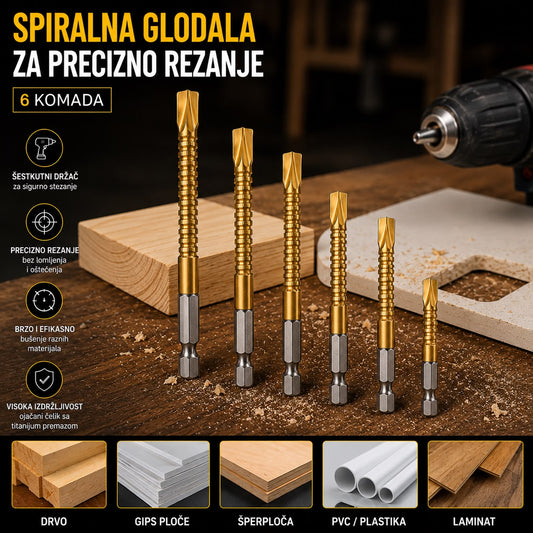 Spiralna Glodala Za Precizno Rezanje 6 KOMADA