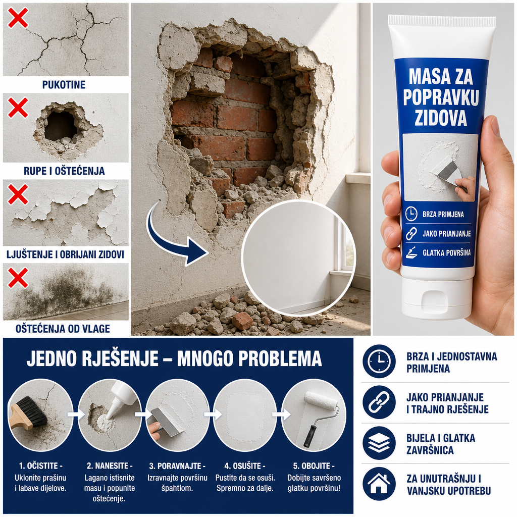 Masa za popravku zidova 1+1 GRATIS